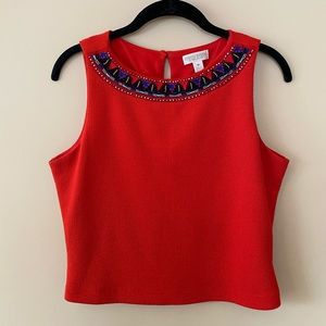 Bisou Bisou Dressy Red Top